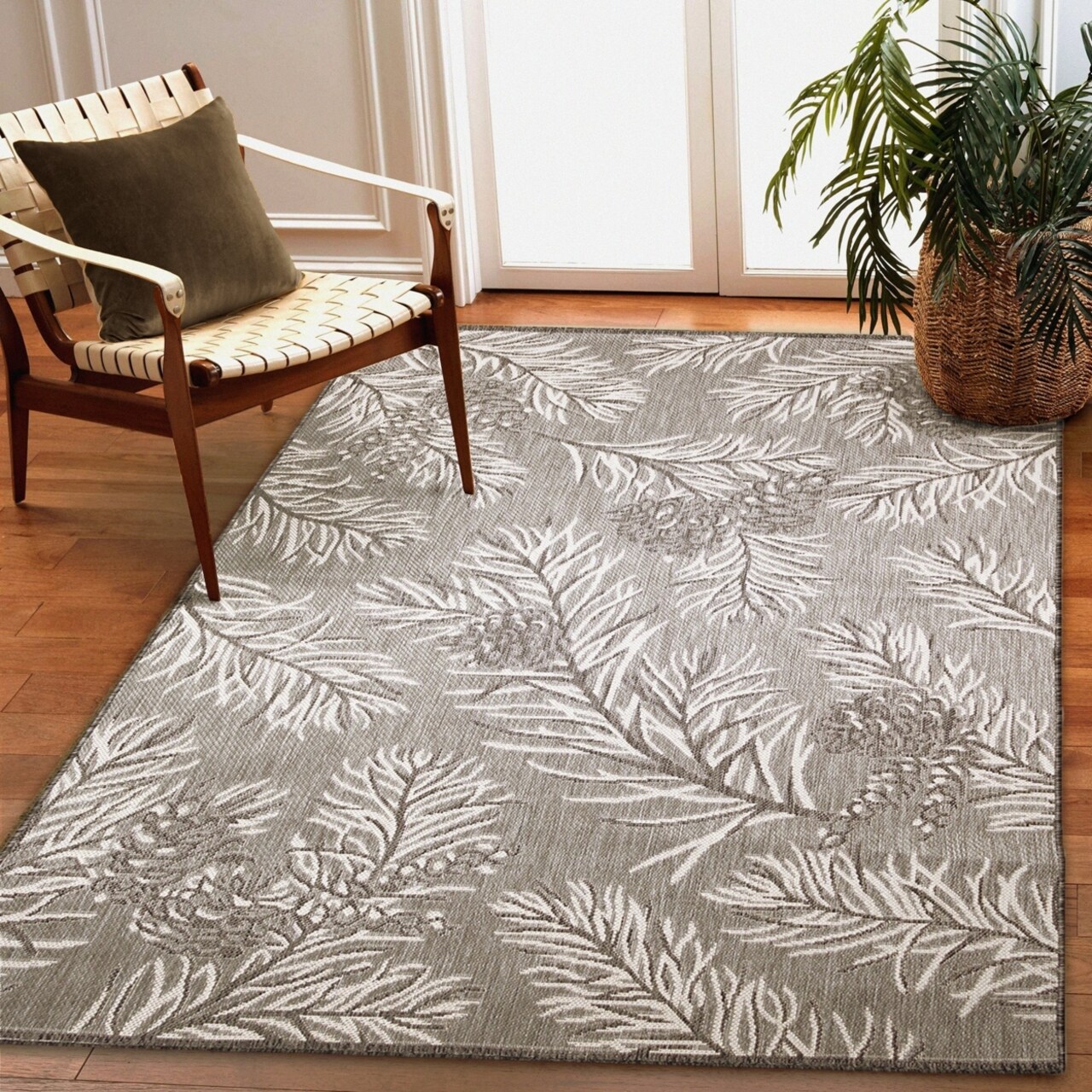 The Rug Department Liora Manne Malibu Pine Indoor Outdoor Area Rug Charcoal